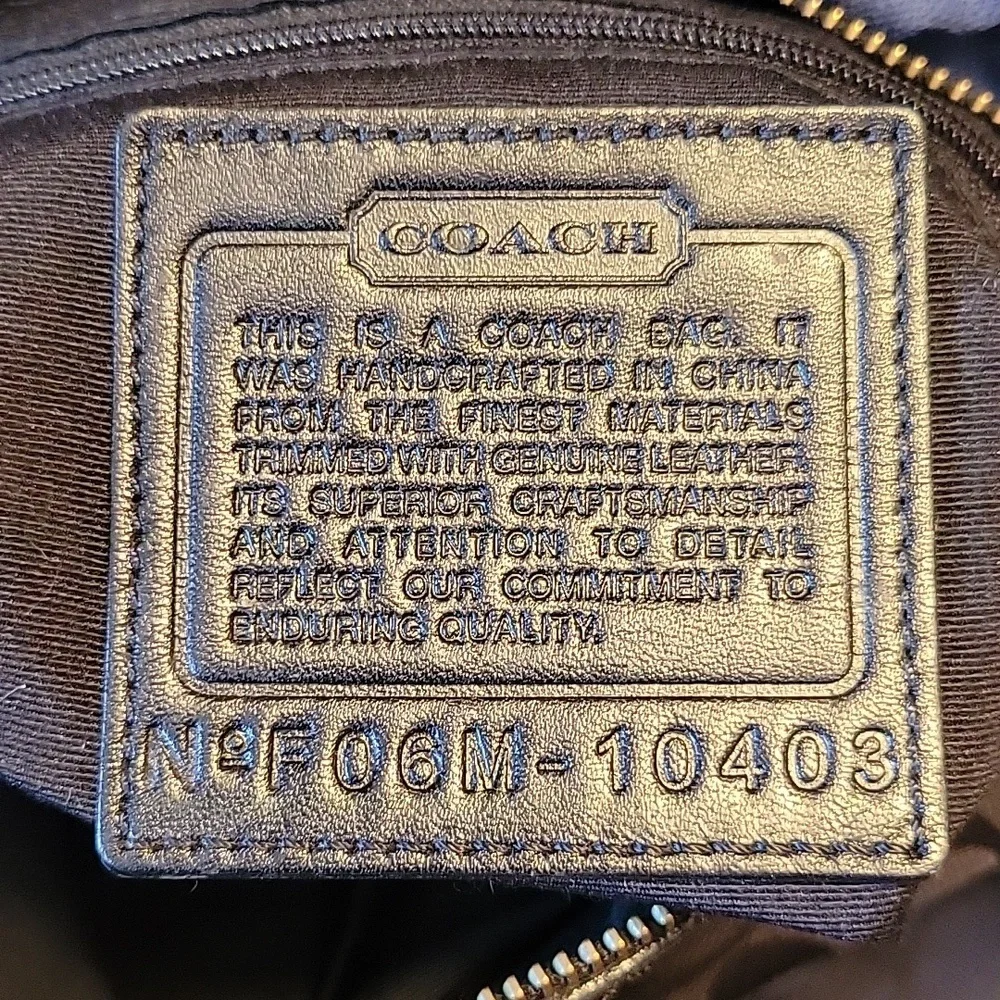 COACH BLACK CANVAS LEATHER C LOGO ADJUSTABLE STRAP CROSSBODY SATCHEL BRASS - Picture 9 of 9